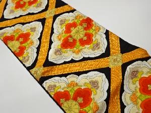 リサイクル　格天井に華紋模様織出し袋帯